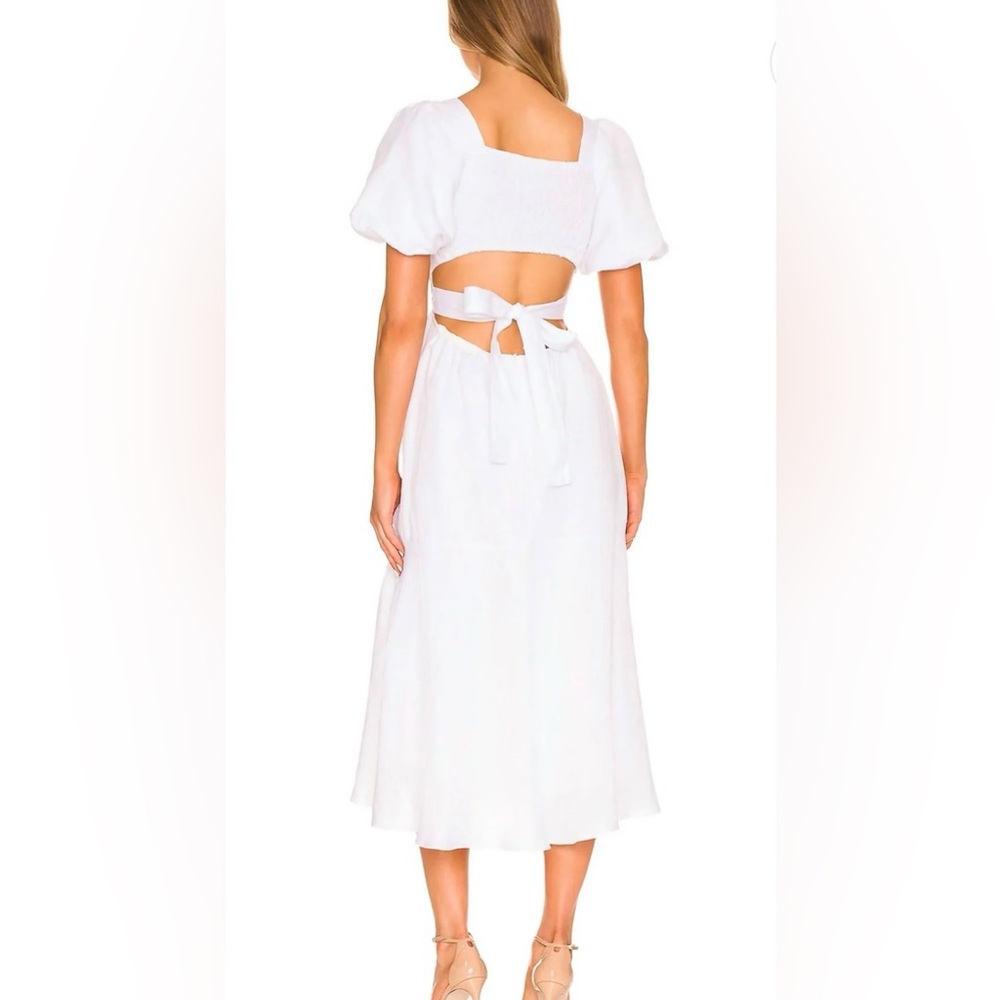 ASTR the Label Angeles Cutout Linen Blend Midi Dress
